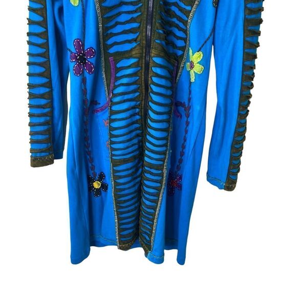 Mermaid Underwater Sea Embroidered Jacket Dress Sz L - Picture 3 of 12